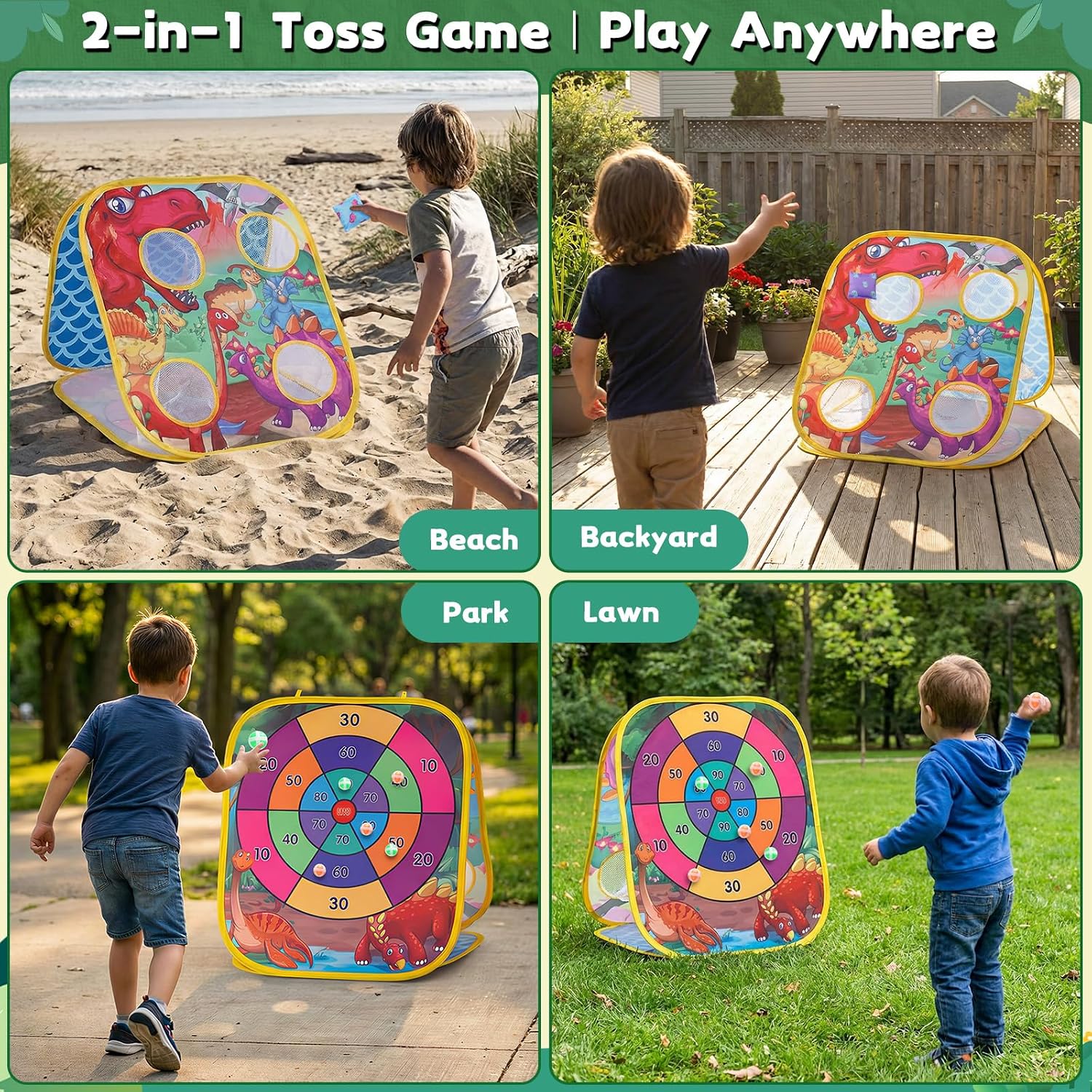 Bean Bag Toss Game for Kids - Cornhole Board Outdoor Toys for Toddlers -Party Activities Carnival Outside Yard