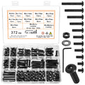 372 Pcs M6 Machine Screw Assortment Kit, M6 Metric Bolts and Nuts Assortment, Assorted Hex Socket Button Head Cap