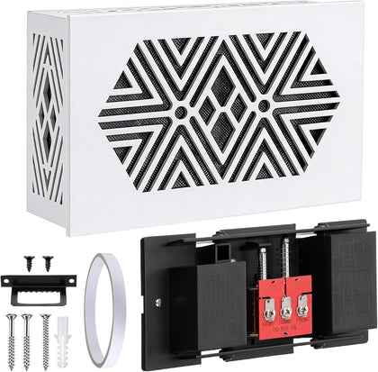White Wooden Doorbell Chime Box Wired with 16V 10VA Wired Mechanical | Chime & Cover Set, Front/Rear Chime Tones