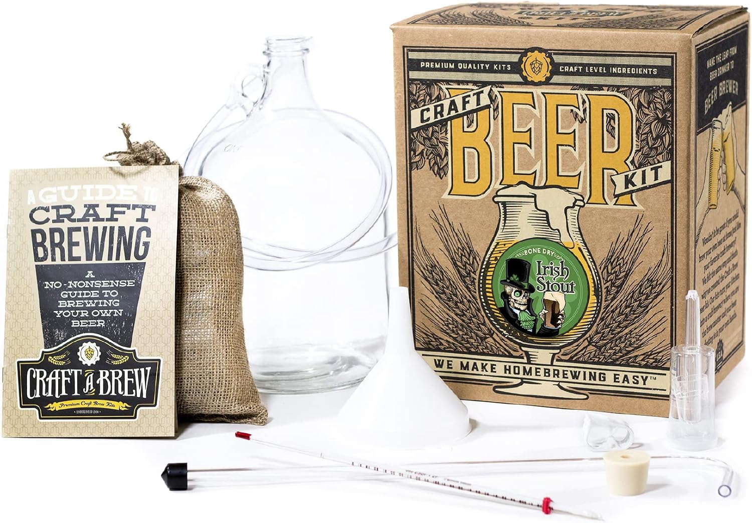 Irish Stout - Beer Making Kit - Make Your Own Craft Beer - Complete Equipment and Supplies - Starter Home Brewing Kit