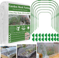 Garden Mesh Netting Kit, 10 * 30FT Ultra Fine Netting Plant Covers with 6 Pcs Wide Garden Hoops & 18 Clip, Garden