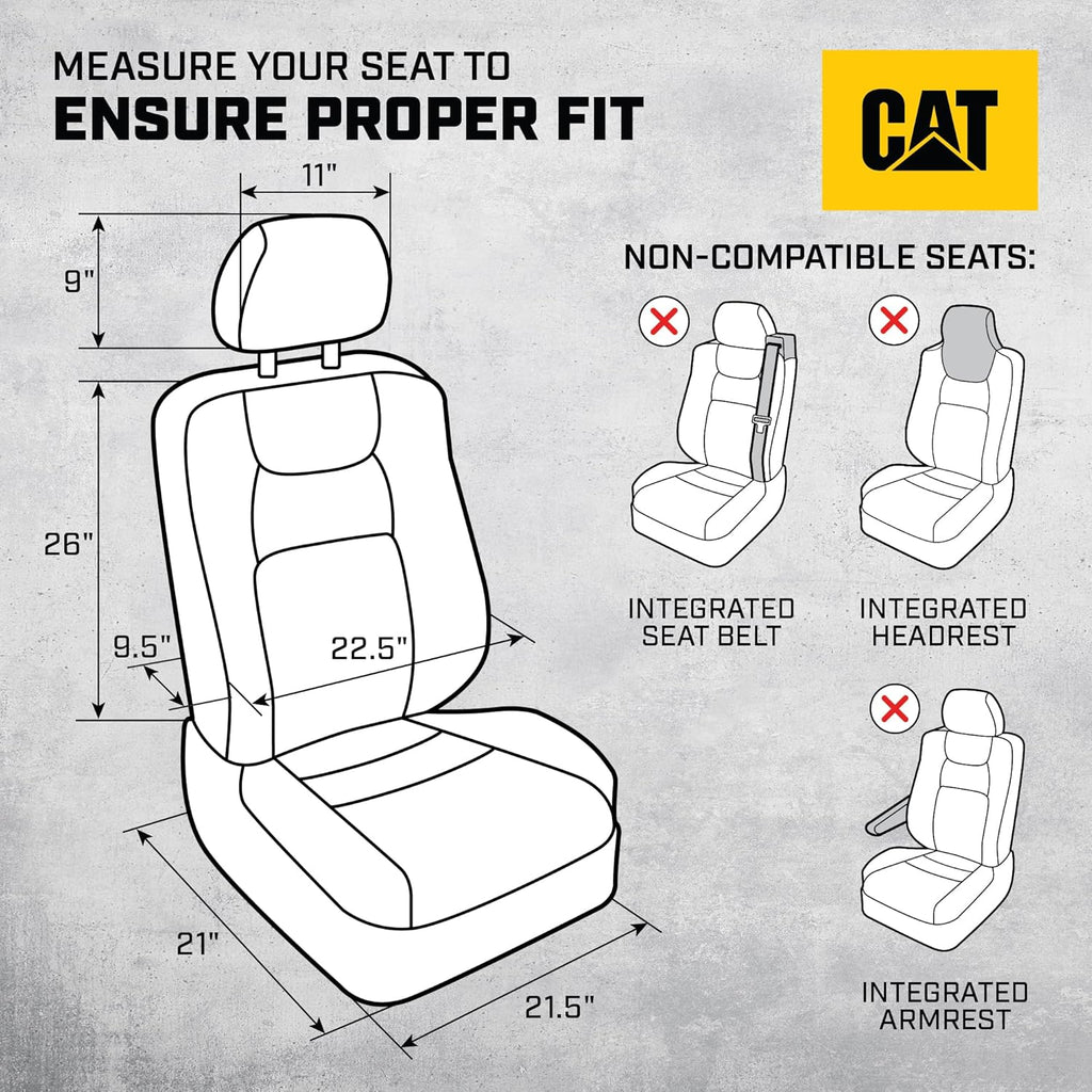 MeshFlex Automotive Seat Covers for Cars Trucks and SUVs – Gray Car Seat Covers for Front Seats, Truck Seat