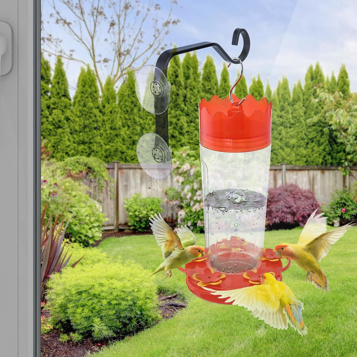 Heavy-Duty Window Suction Cup with Hanger, Window Mounted Wildlife, Hummingbird, Bird Feeders, Decorative Birdhouses