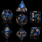 7-Die RPG Dice Set, Handmade Sharp Edge Polyhedral Dice