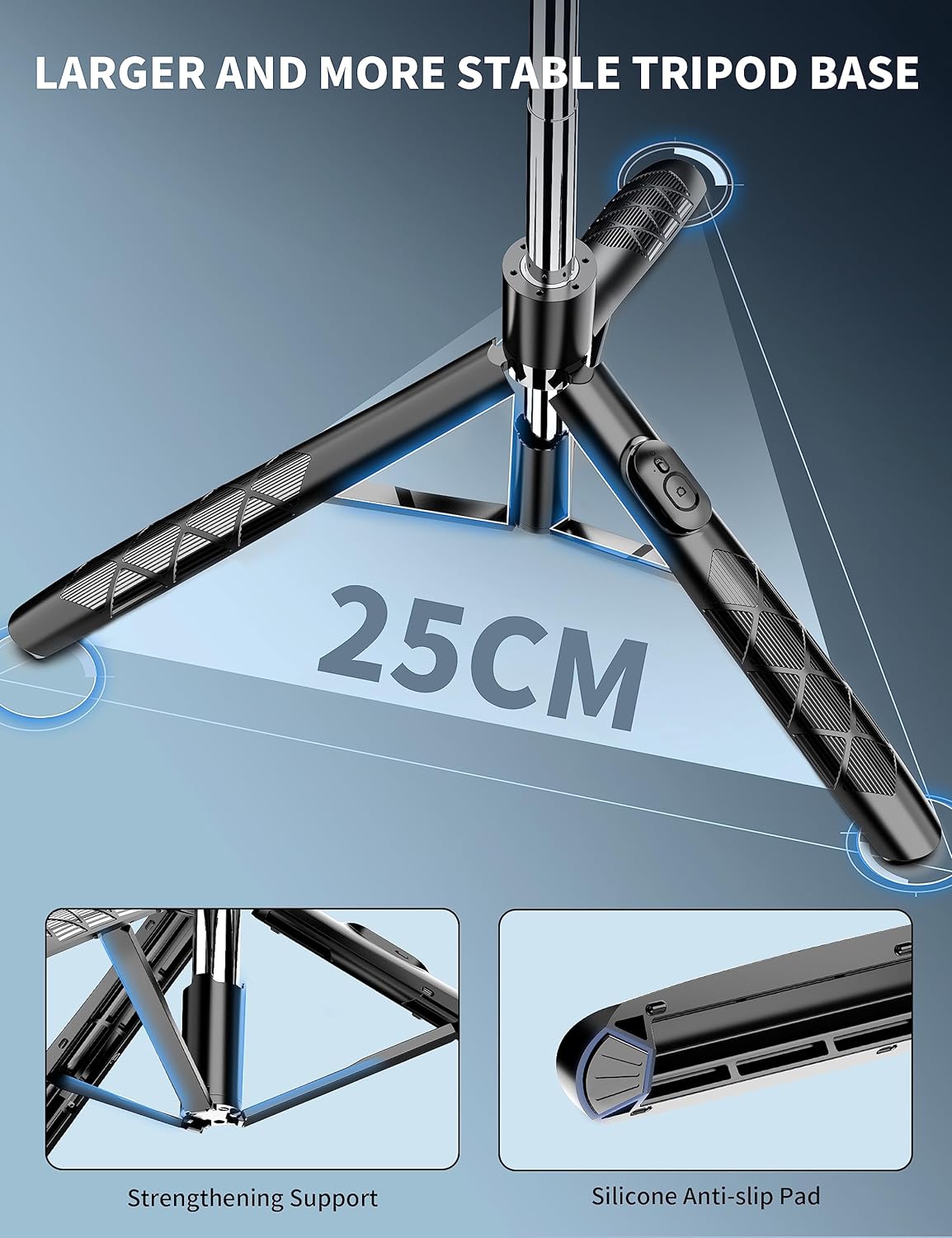 71" Phone Tripod & Selfie Stick, All in One Extendable Cell Phone Tripod with Wireless Remote, Tripods Stand for