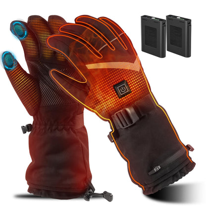 Heating Gloves for Men Women, Rechargeable Electric Heated Glove, Waterproof Ski Gloves for Motorcycle (L)