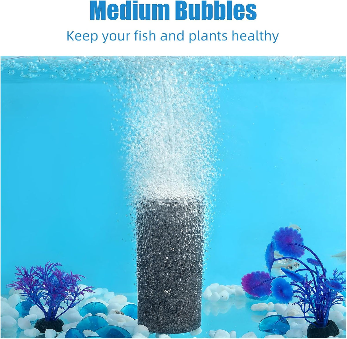 Aquarium Air Stone 4x2 inch 2 Pack, Large Airstone, Aerator Bubble Diffuser, Air Pump Accessories for Aquariums