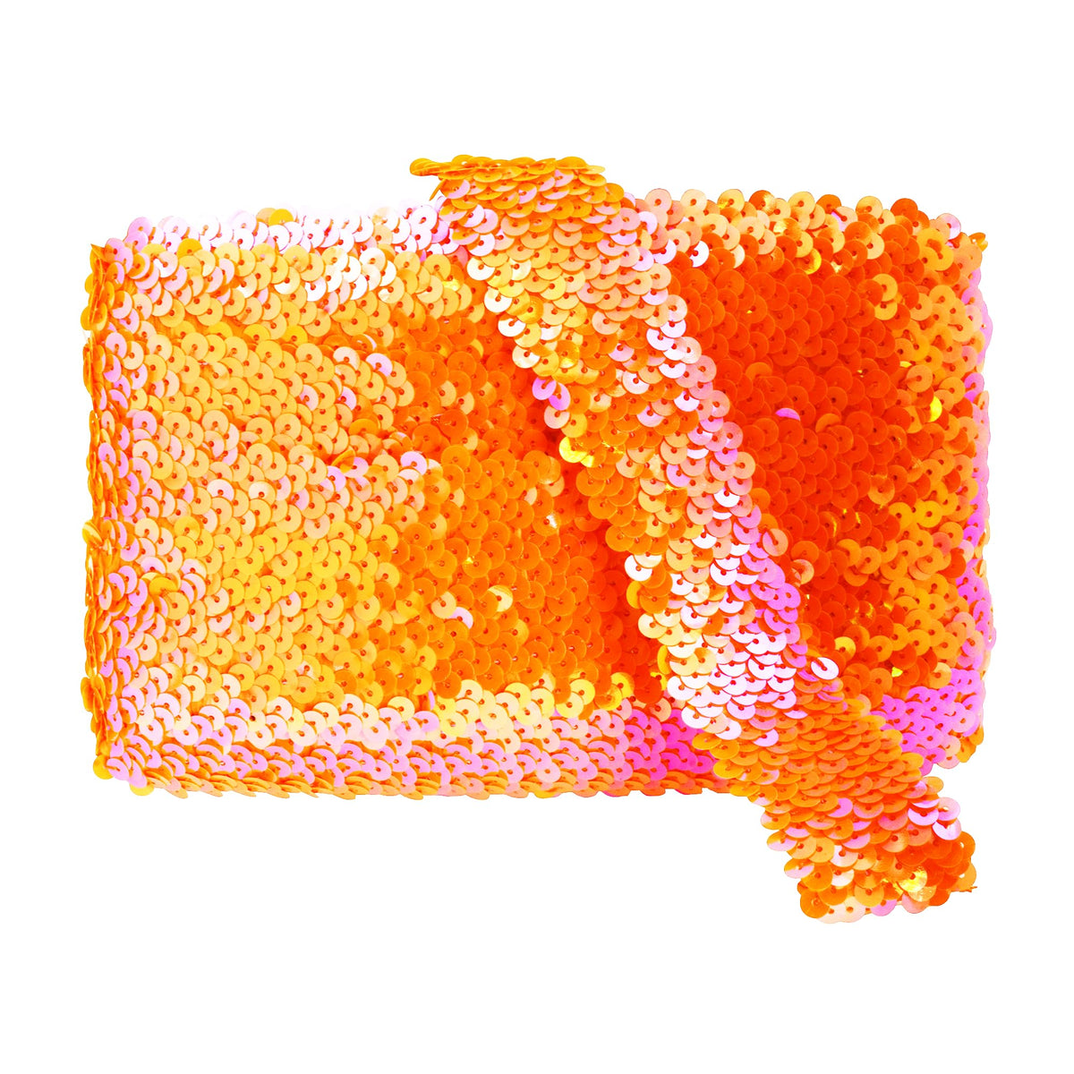 1.5 Inch Orange Elastic Sequin Ribbon Trim for Sewing
