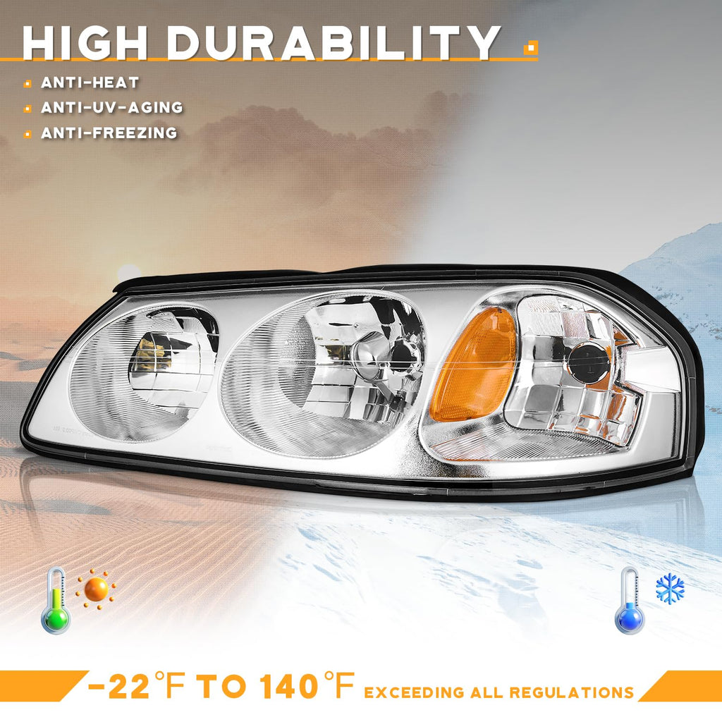 Headlights Assembly for 2000-2005 Chevy Impala Base/LS/SS