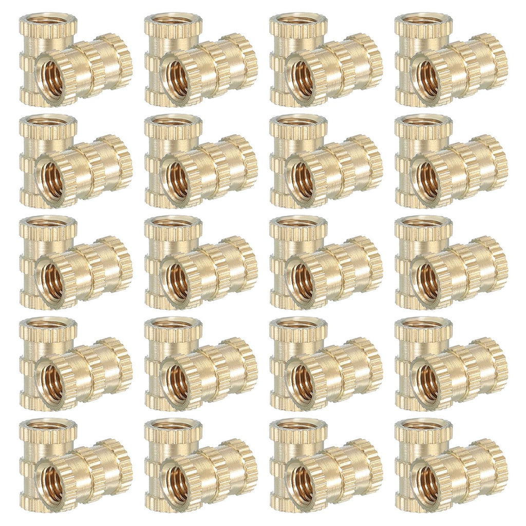 PATIKIL 40 Pcs Threaded Inserts Heat Set, M5x10x7mm Female Brass Metric Knurled Insert Set Embedment Nut for Plastic 3D Printing Components