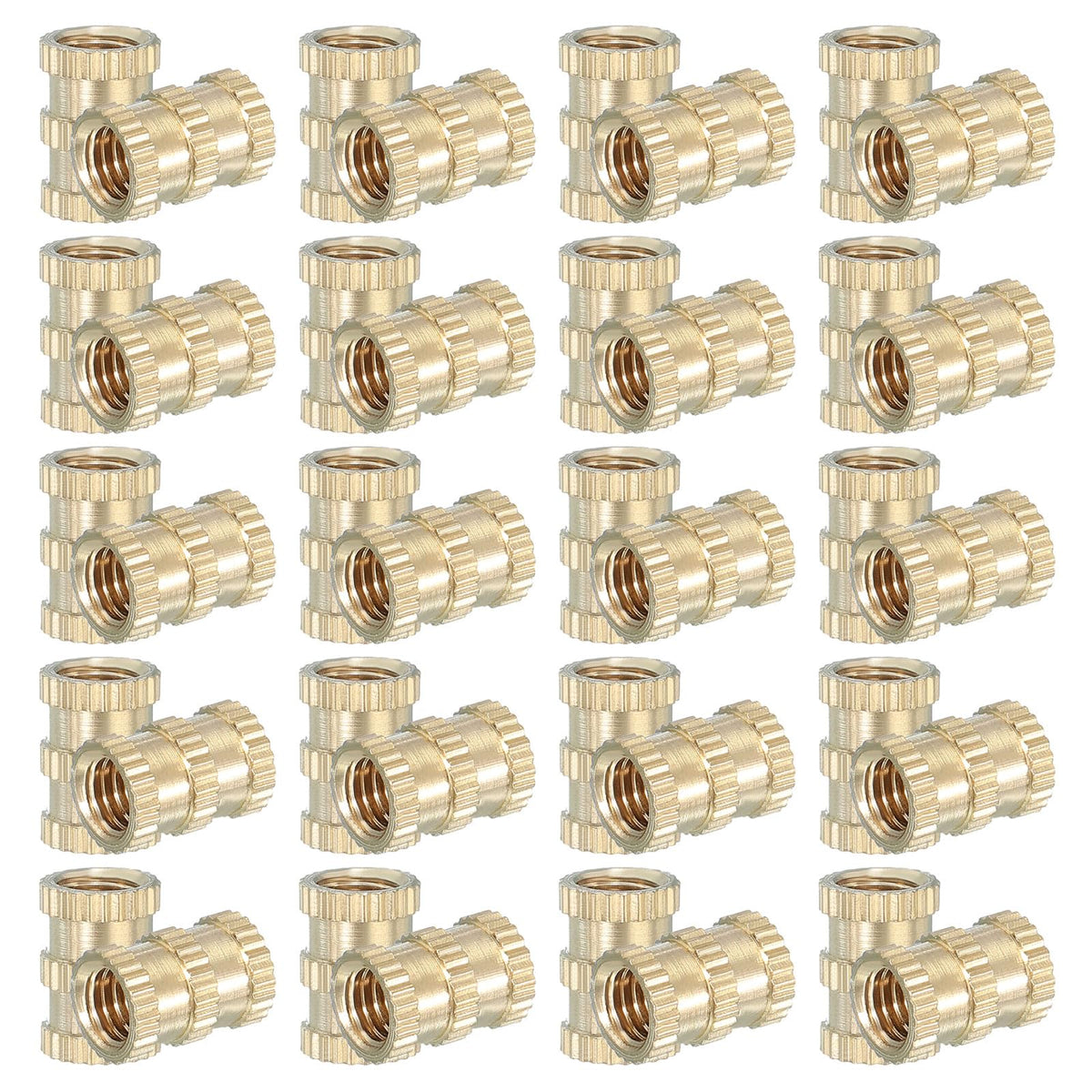 PATIKIL 40 Pcs Threaded Inserts Heat Set, M5x10x7mm Female Brass Metric Knurled Insert Set Embedment Nut for Plastic 3D Printing Components