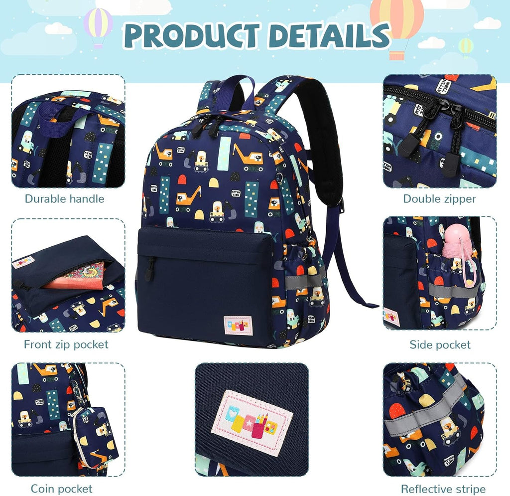 Toddler Backpack, Kids Backpack for Boys and Girls with Chest Strap | with Chest Strap