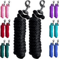 Pack of 2 Solid Poly Lead Rope for Horses & Livestock – 10 Foot Long and 5/8 inch Thick - Replaceable Heavy-Duty Bolt
