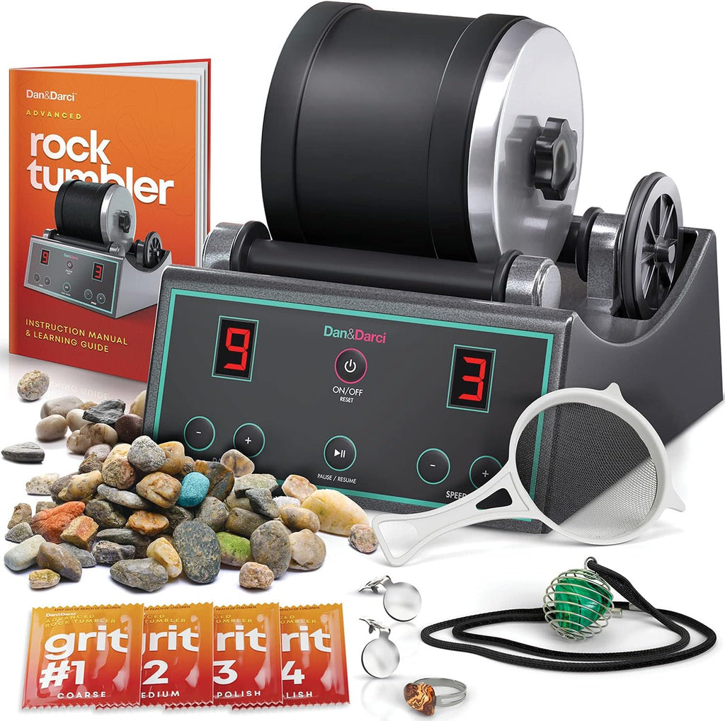 Advanced Professional Rock Tumbler Kit - with Digital 9-Day Polishing Timer & 3 Speed Settings - Turn Rough Rocks
