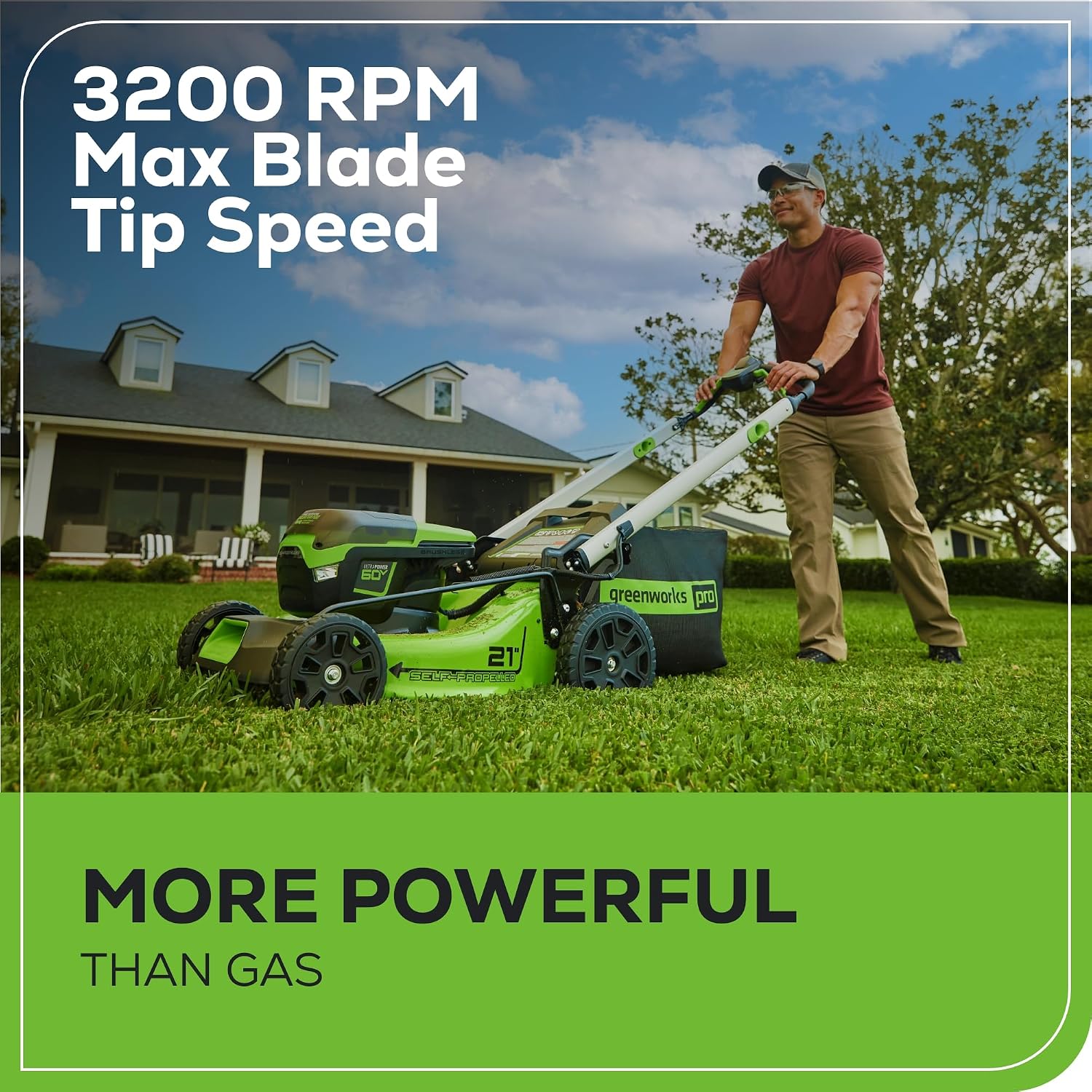 60V 21 in Self-Propelled Lawn Mower, (2) 4.0 Ah Battery Kit
