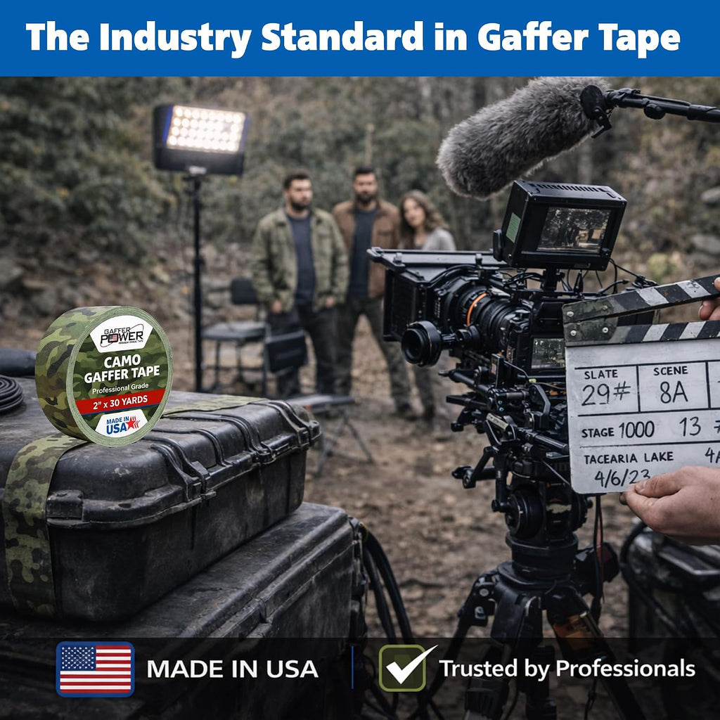 Army Green Camo Gaffer Tape 2 Inch x 25 Yards, USA Made
