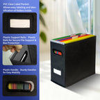 2 Pack Collapsible File Storage Box for Letter Size Documents, Portable File Organizer Box with Plastic Rails and