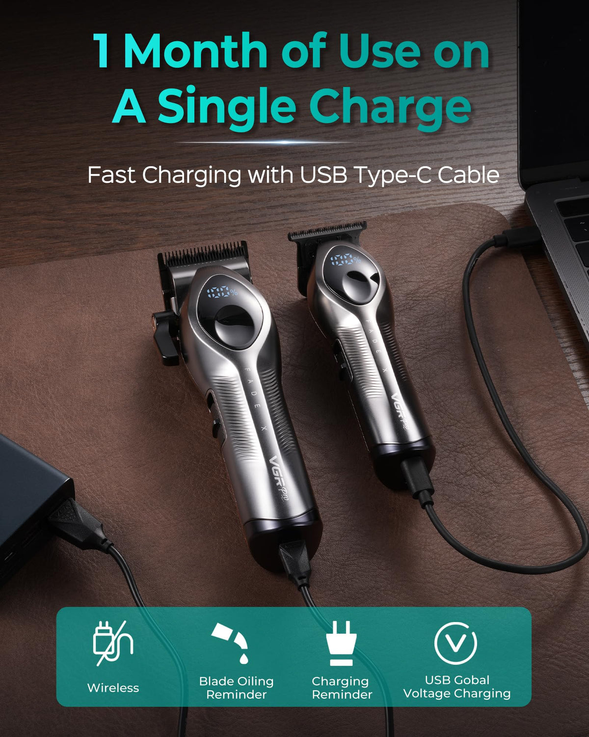 Hair Clippers for Men, Cordless Professional Clipper & Trimmer Set