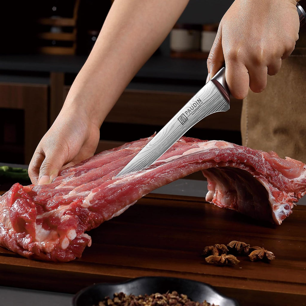 Boning Knife 6 Inch, Super Sharp Fillet Knife, German High Carbon Stainless Steel Deboning Knives, Professional