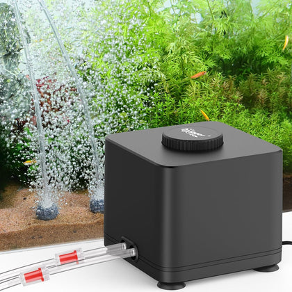 Aquarium Air Pump, Quiet Adjustable Fish Tank Air Pump, 4W/7W/11W Powerful Oxygen Aerator Dual Stainless Steel