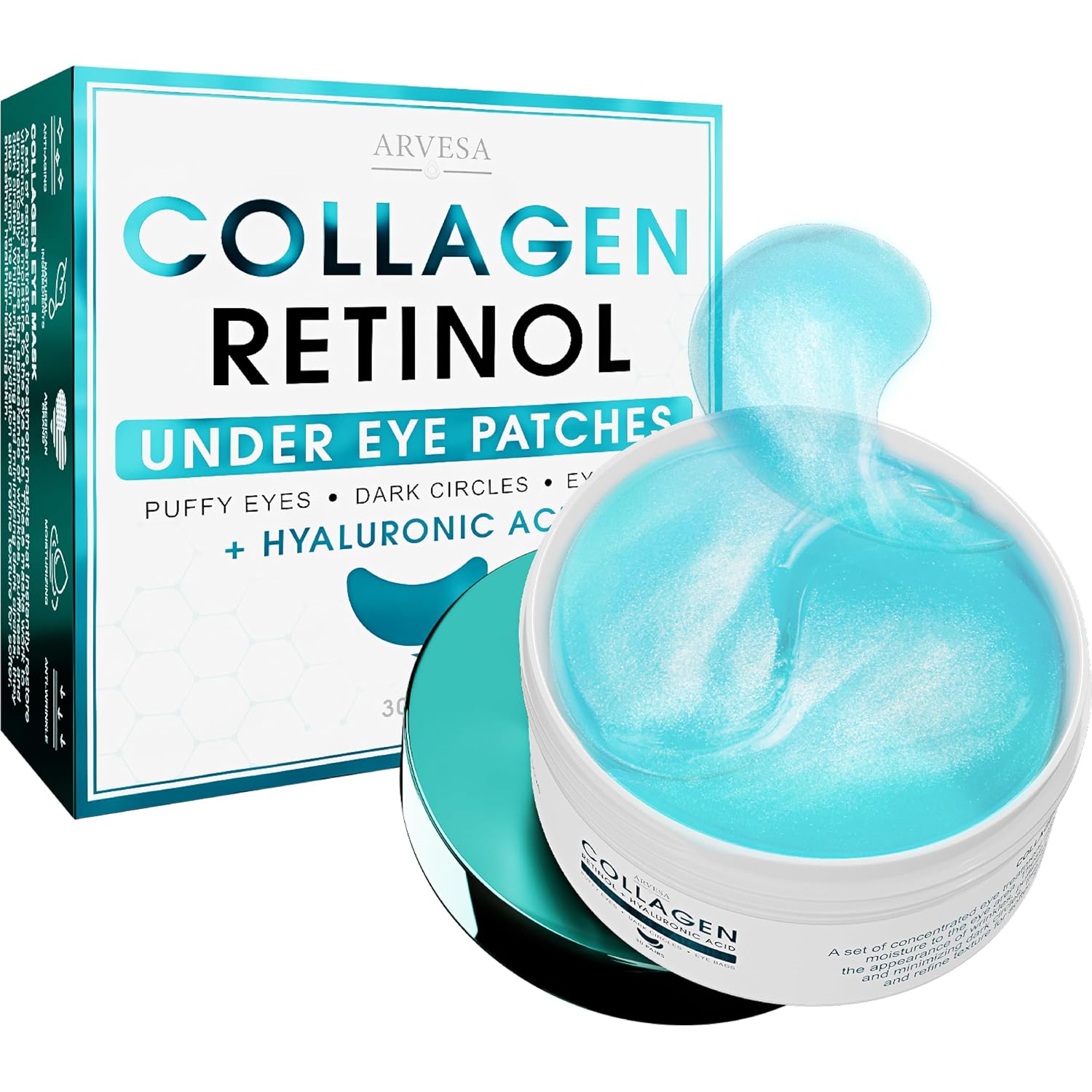 Under Eye Patches For Puffy Eyes And Dark Circles - Retinol Collagen Under Eye Masks - Reduce Wrinkles & Bags - Skin