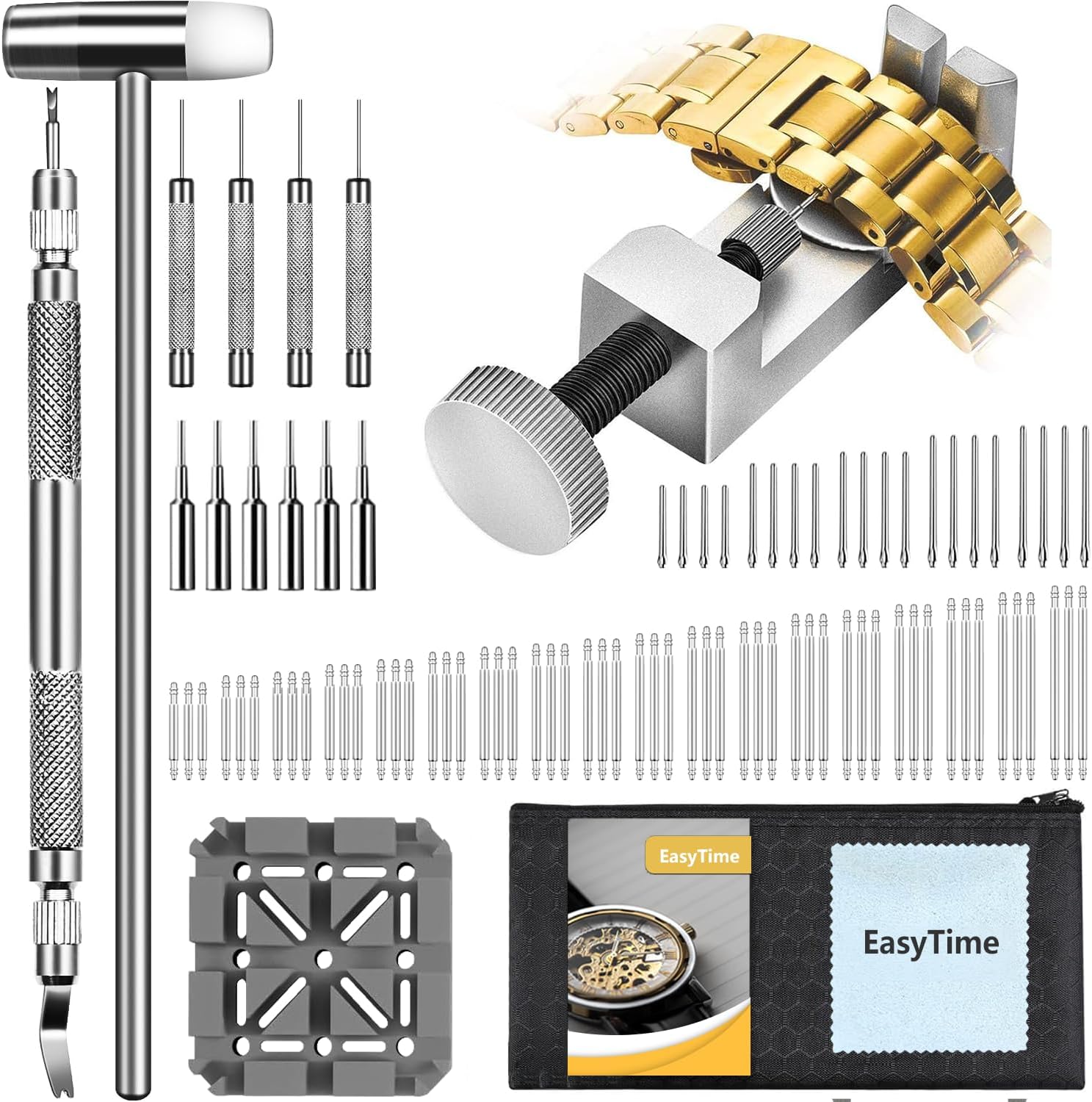 Watch Link Removal Kit: Professional Watch Strap Adjustment Tool Band Replacement Bracelet Resize Kit for All Size