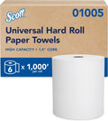 Hard Roll Paper Towels, Bulk, 6 Rolls x 1000' (01005)