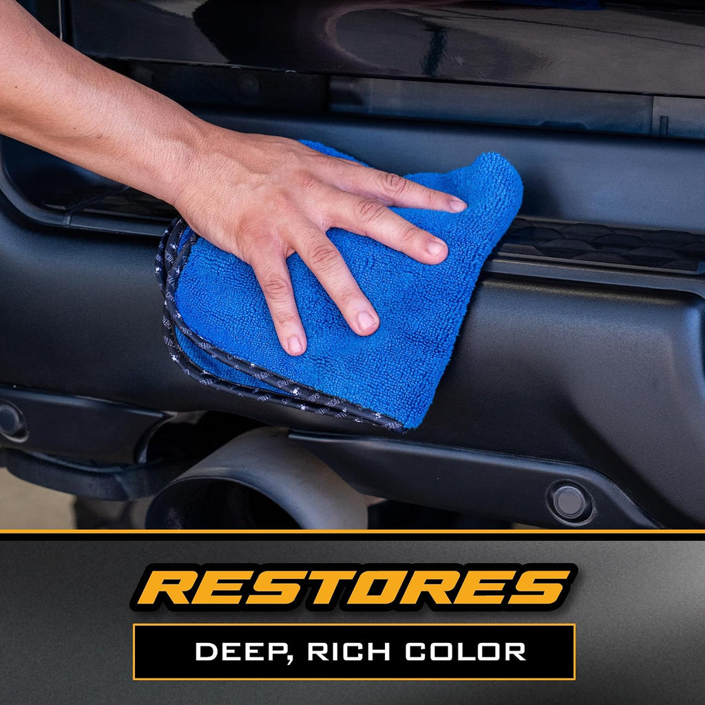 Black Trim Restorer Gel Kit for Exterior Plastic & Rubber | Controlled gel restores a deep black finish to faded