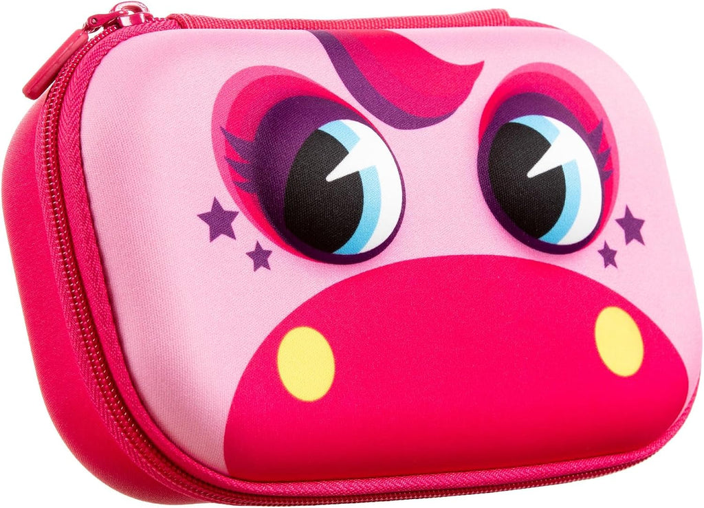 Wildlings Pencil Box for Girls, Cute Pencil Case for School, Pony | Sturdy hard shell pencil box for kids, machine