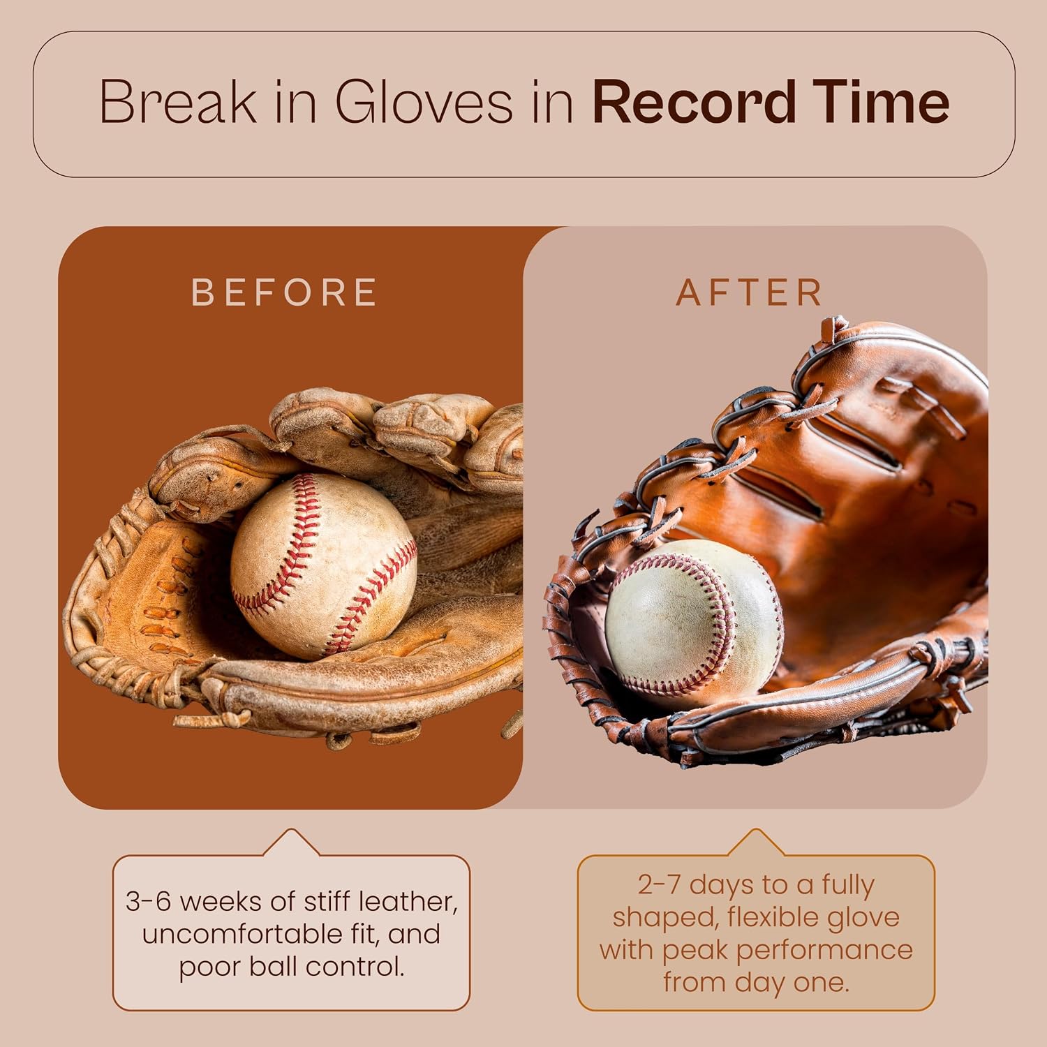 Glove Conditioner, Liquid, 8 Oz – Break in Faster, Keep Leather Maintained – Glove Conditioner for Mitts, Softball, &