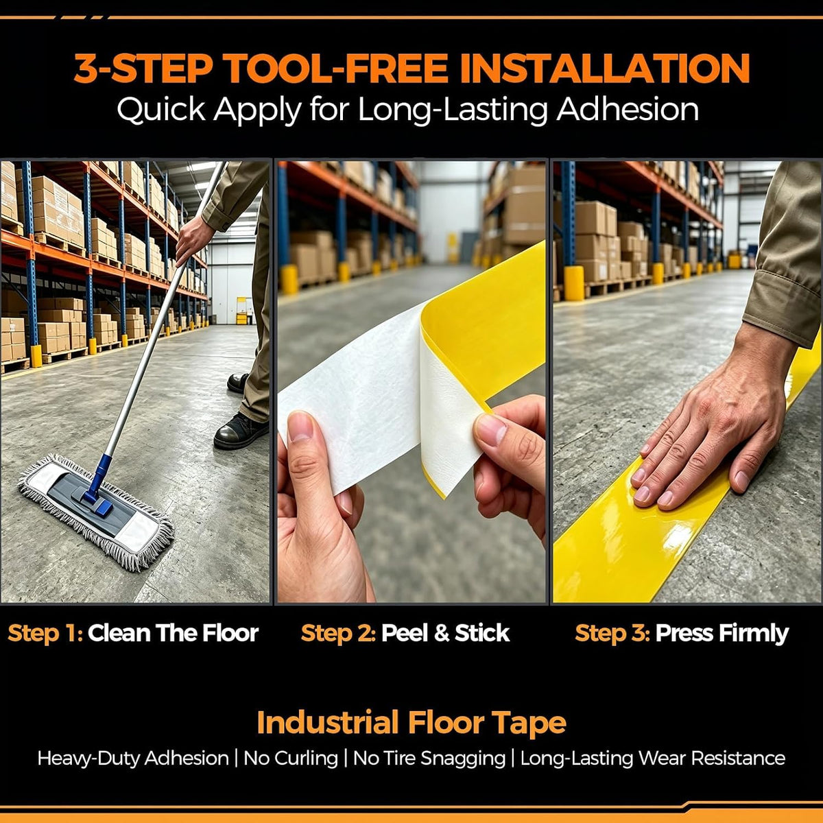 Floor Marking Tape, 1.1mm Extra Thick, Blue, 2 Inch x 100FT