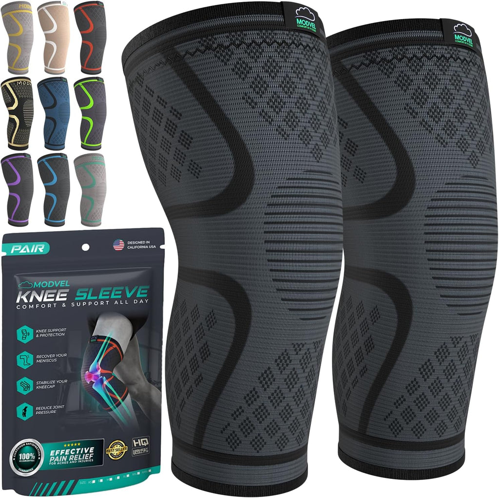 Compression Knee Brace for Women & Men - 2 Pack Knee Brace for Women Running Knee Pain, Knee Support Compression