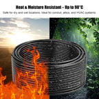 THHN Wire 50 FT, Single Bare Copper Conductor, 12AWG Black Electrical Wire, Solid Building Wire 600V Nylon Sheath
