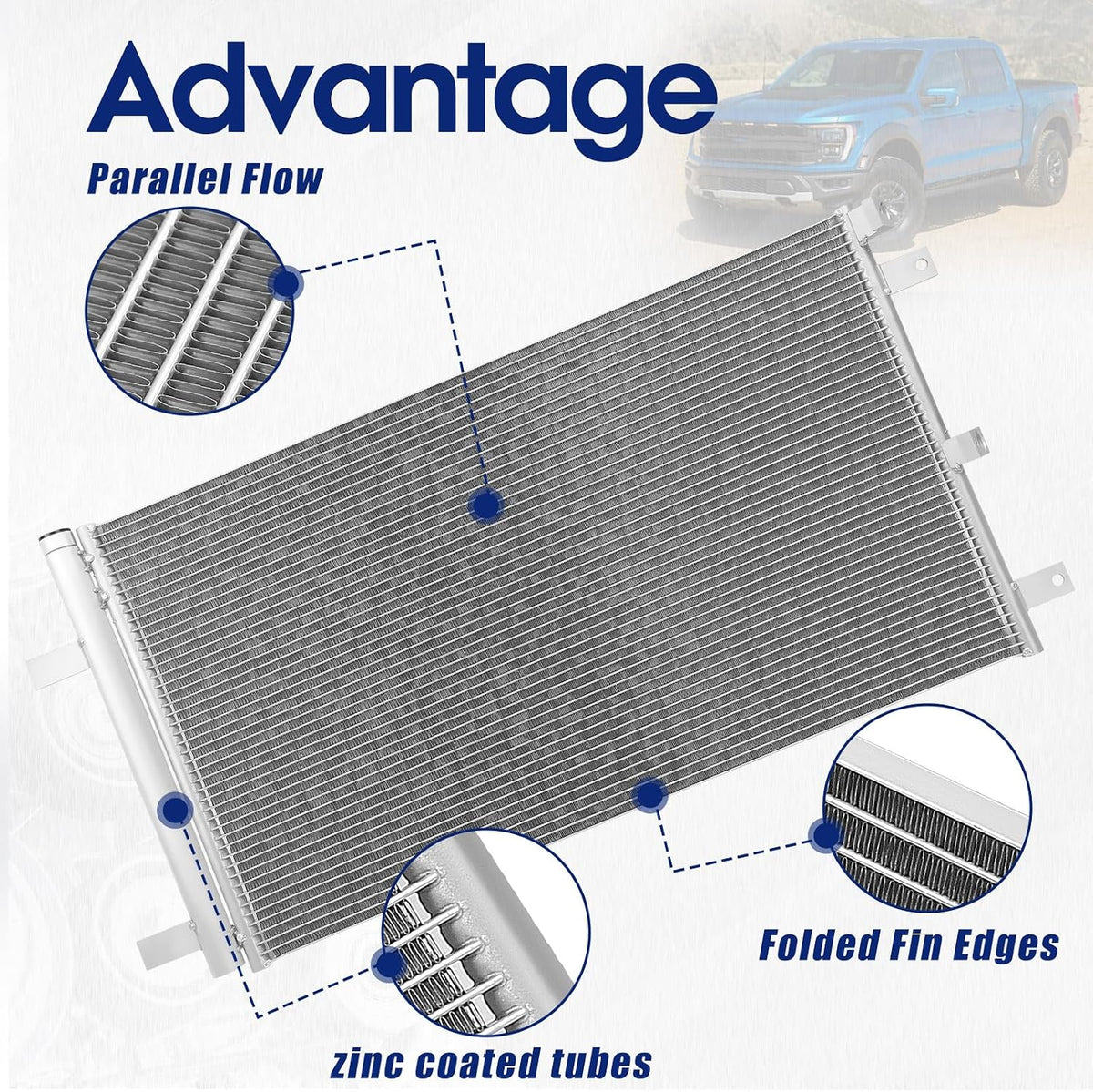 Air Conditioning A/C Condenser Compatible with Ford F-150 Expedition/Lincoln Navigator # 4689, 7014689, FO3030249, FL3Z19712A, FL3Z19712B, FL3Z19712C, HL3Z19712A