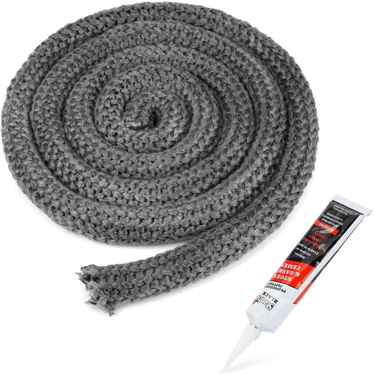 Stanbroil 1" x 84" Wood Stove Gasket Kit with High-Temperature Cement