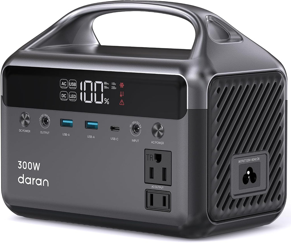 Portable Power Station, 300W (Surge 600W) 192Wh Power Bank with 110V AC Outlet, LiFePO4 Battery for Home Emergency