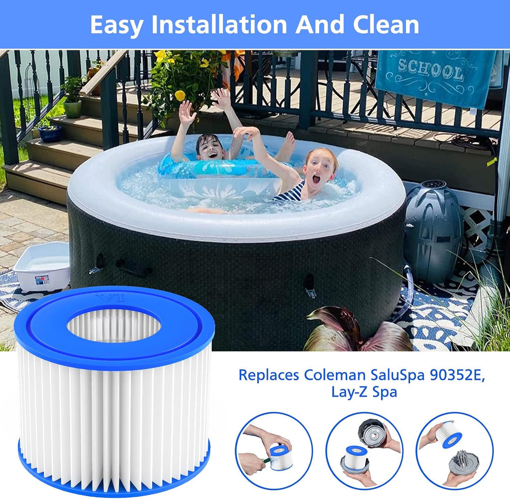 Hot Tub Filter Cartridge Size VI Compatible with Lay-Z-Spa, Coleman SaluSpa 90352E 58323, 6 Pack