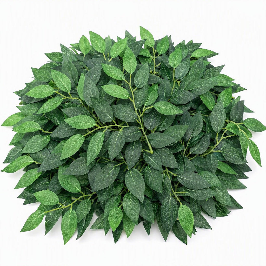 100Pcs Artificial Silk Italian Ruscus Green Leaves for DIY Decor