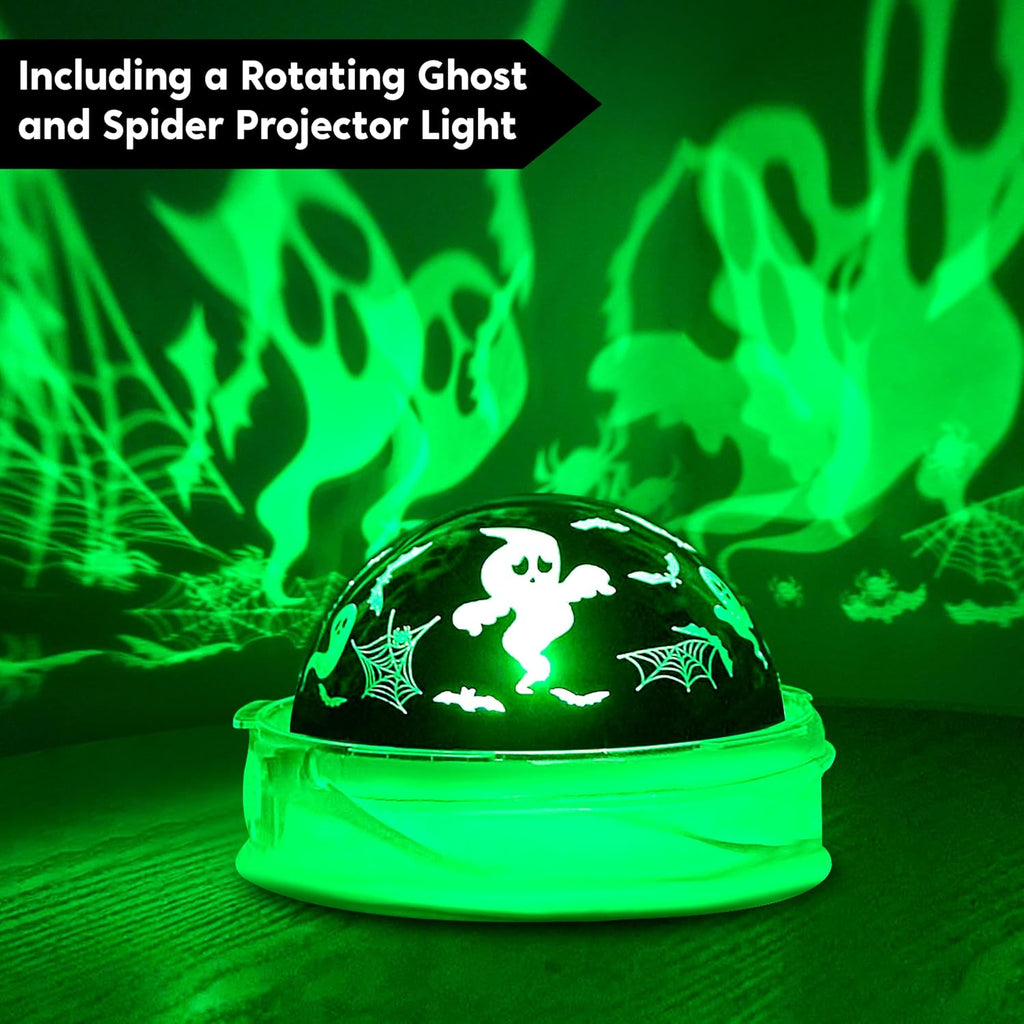 6 Ft Halloween Inflatable Witch and Cauldron Decoration with Projecting Rotating Green Ghost Light, Inflatable Yard