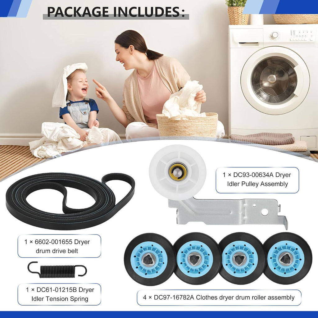 Dryer Repair Kit Compatible with Sam-sung Dryer Roller Replacement Kit