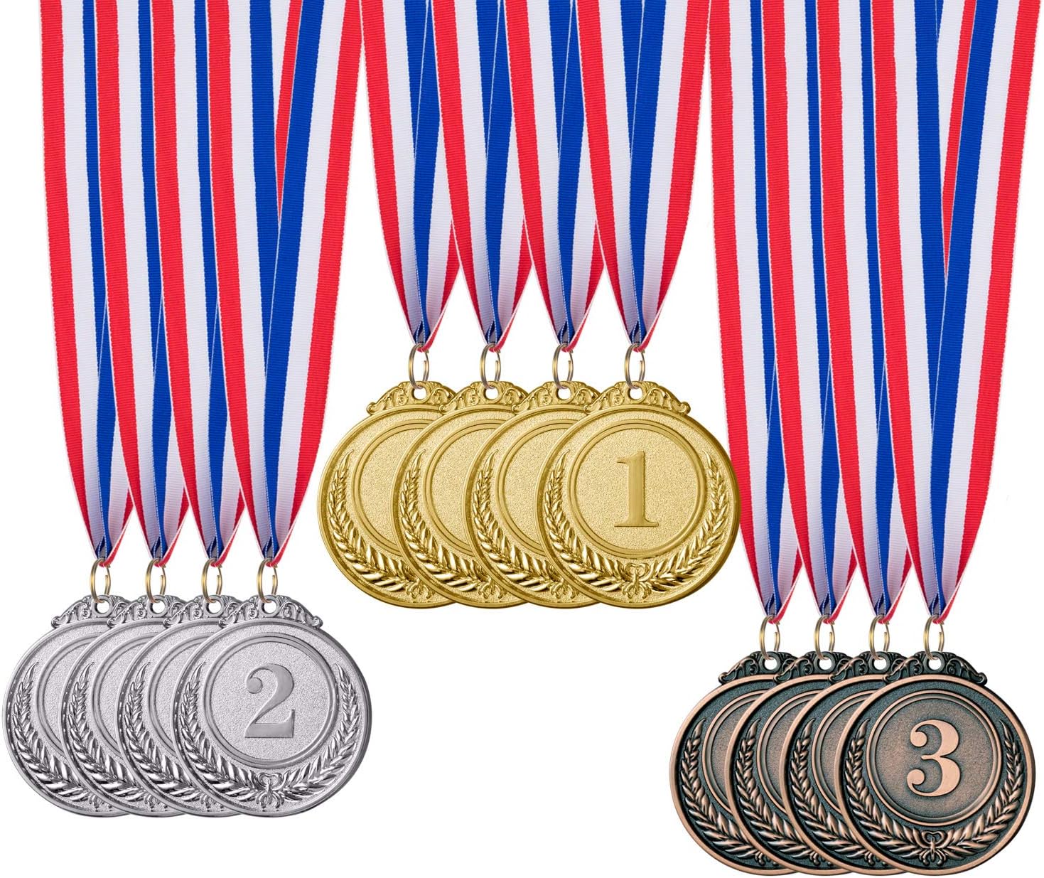 12 Piece Gold Silver Bronze Award Medals-Winner Medals Olympic Style | Gold Silver Bronze Medals Awards Medals for