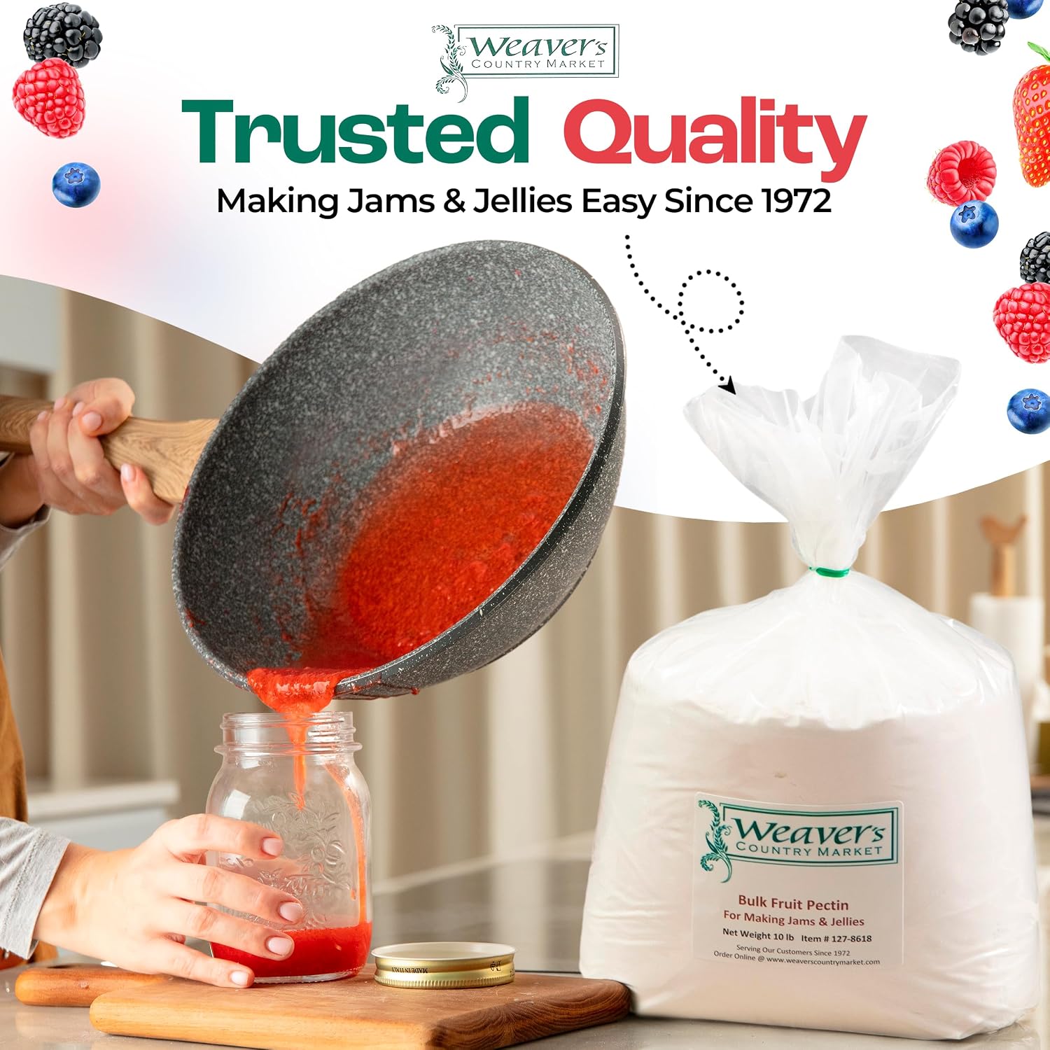 Bulk Fruit Pectin Powder for Jam and Jellies - Made in USA Pectin for Canning Jelly, Cost Effective Pectin for
