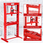 Garvee 12 Ton Hydraulic h-Frame Press with Adjustable Worktable & Plates