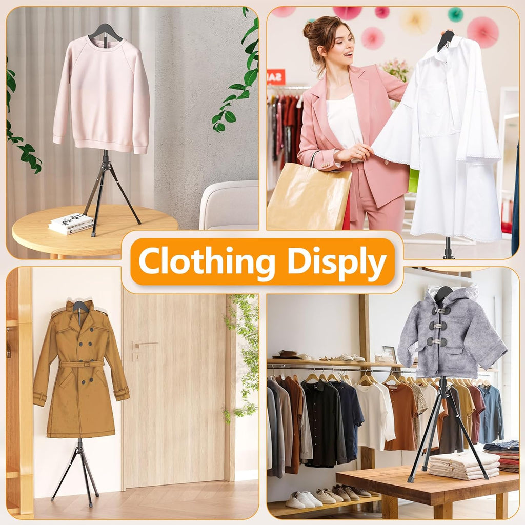 Adjustable Shirt Display Stand Mannequin Torso, Multi-Use Clothing Display | 32-63 Inches Steamer Rack Stand Foldable