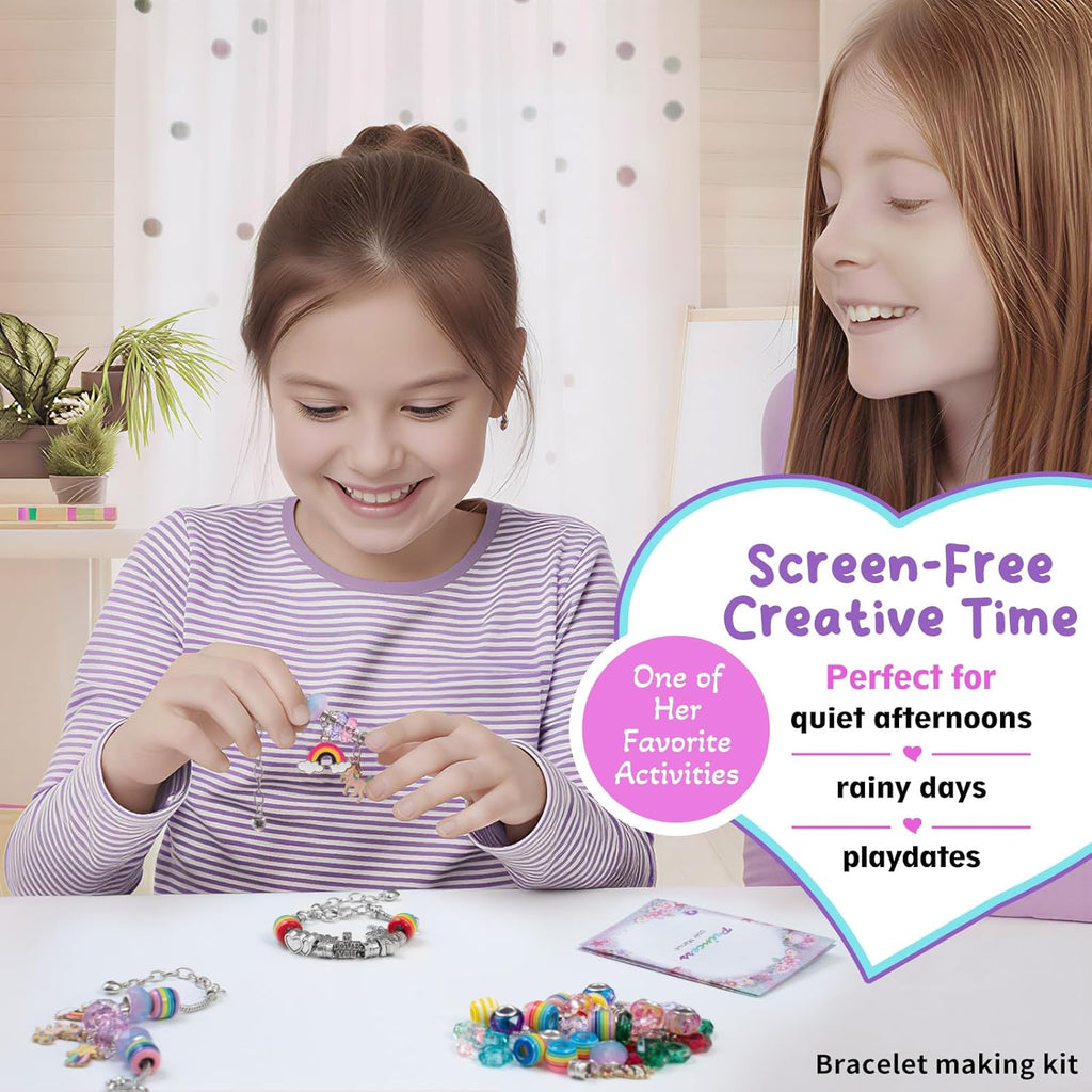 Charm Bracelet Making Kit & Unicorn/Mermaid Girl Toy- ideal Crafts for Ages 8-12 Girls who Inspire Imagination and