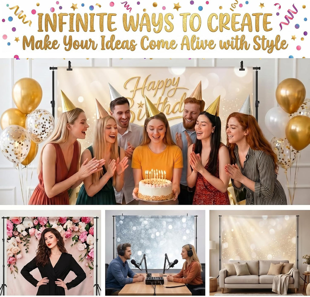 Custom Backdrop Banner with Wall Tacks, Personalized Photo Backdrop with Picture Logo Text, Non-Reflective Customized