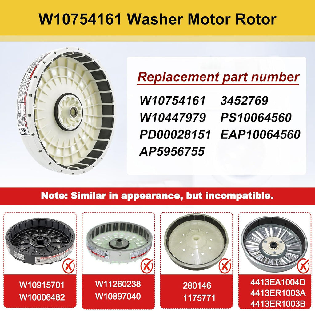 W10754161 W10447979 Washer Rotor (OEM) Compatible with whirlpool maytag