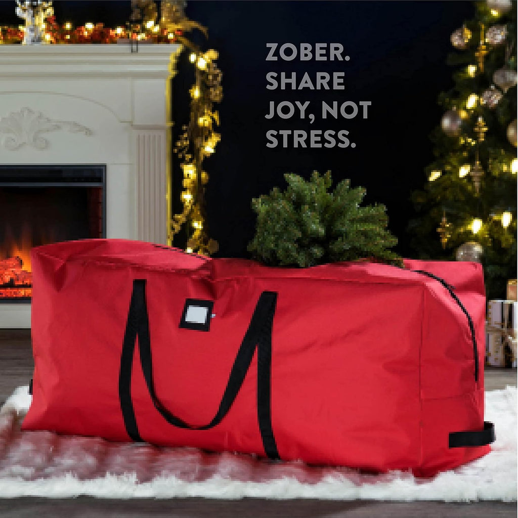 600D Oxford Fabric Large Christmas Tree Storage Bag - Fits 9 Ft Artificial Trees - Tear Proof Waterproof Christmas