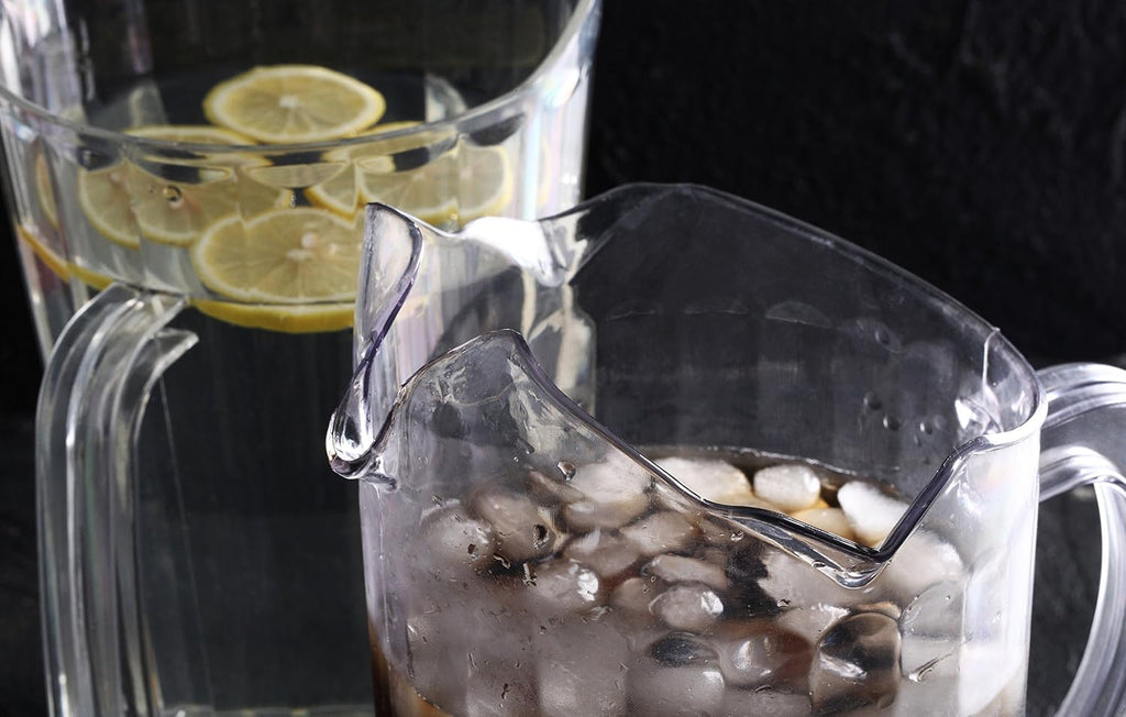 Plastic Restaurant-Grade Water Pitcher with 3 Spouts, 60-Ounce, Clear