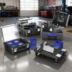4 Tier Rolling Tool Box with Wheels, 18” Stackable Tool Box Organizer